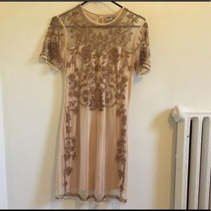 Asos rose gold beaded mini dress